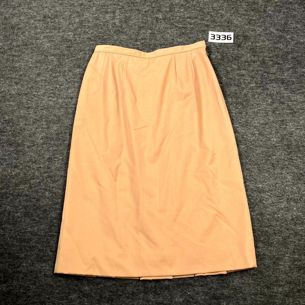 Carlisle Midi A line Skirt Womens 4 Orange Lined Pleated Side Zip Back Slit